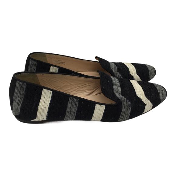 J. Crew Darby Striped Fabric Loafers - Currant Black/Gray/Cream - 8 - Picture 3 of 8
